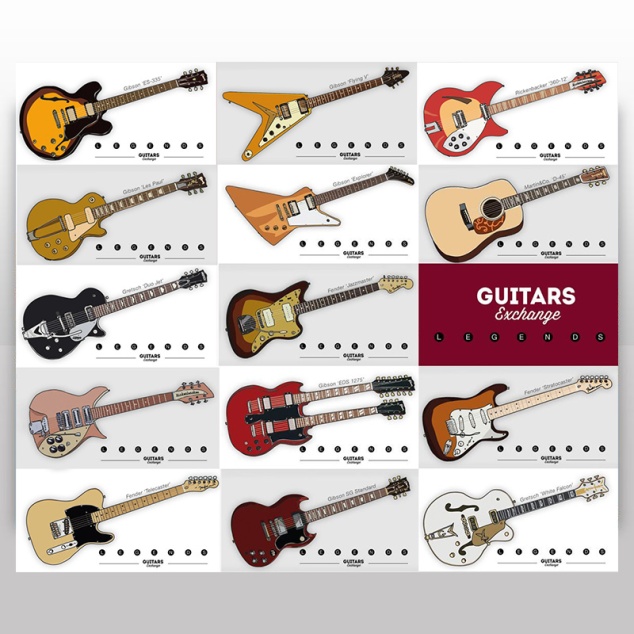 ilustraciones de guitarras - guitars illustrations