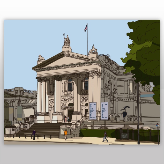 Ilustración de Tate Britain - Londres - London Tate Britail Illustration